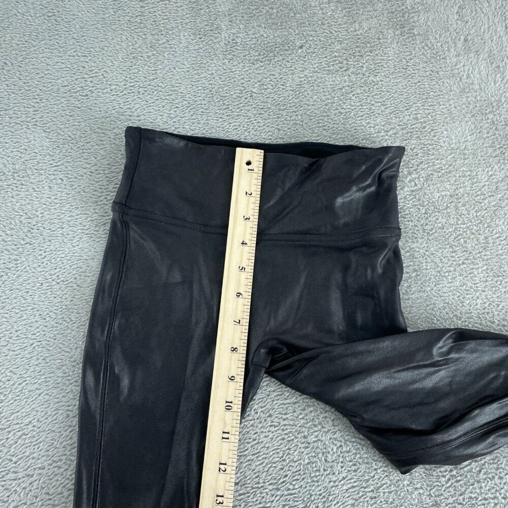 Spanx Black Faux Leather Leggings XS High-Waisted Shaping Pants 5089 - Picture 6 of 10